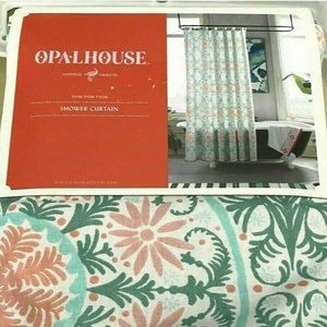 Opalhouse Shower Curtain Pom Pom Trim Floral Medal